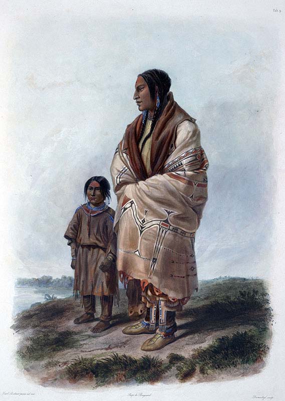 Dacota Woman and Assiniboin Girl